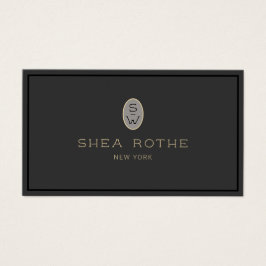 Professionele  monogram Elegant Black Visitekaartje