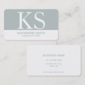 Professionele monogram Elegant Makeup Artist Gray Visitekaartje (Voorkant / Achterkant)