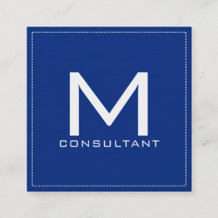 Professionele monogram Elegant Modern Navy Vierkante Visitekaartje