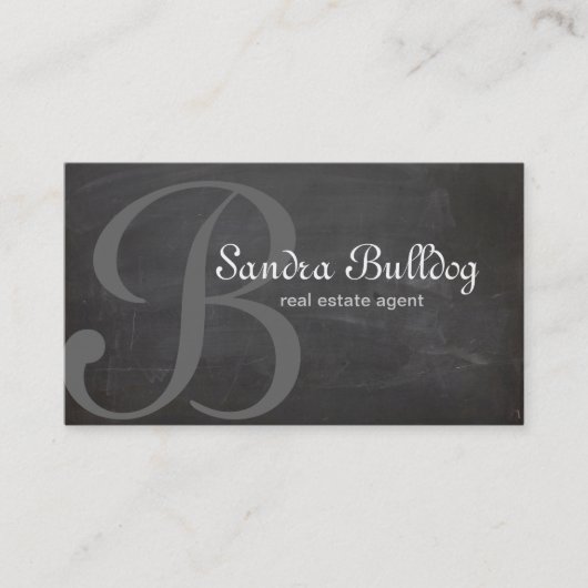 Professionele monogram Elegant Real Estate Chalk. Visitekaartje (Voorkant)