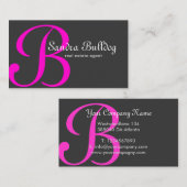 Professionele monogram Elegant Real Estate Pink. Visitekaartje (Voorkant / Achterkant)