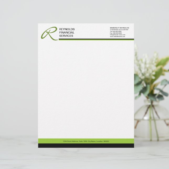 Professionele monogram gepersonaliseerd briefhoofd (Staand voorkant)