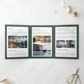 Professionele Monogram Groene Brochure Drieluik Kaart (Binnen)