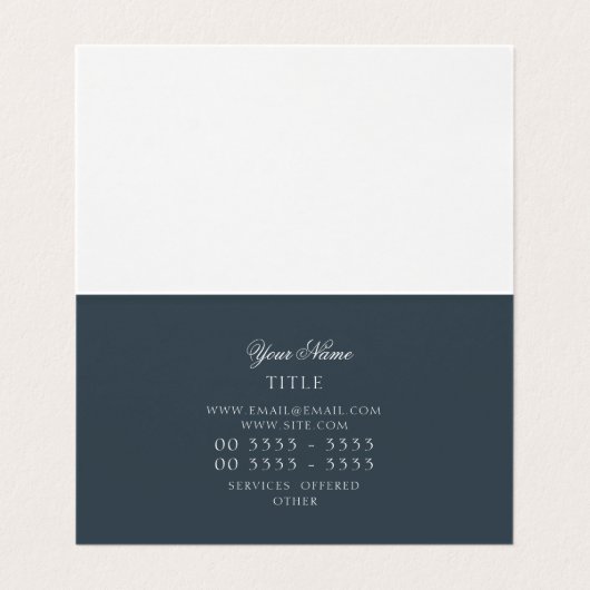 Professionele monogram legante houtskool visitekaartje (Binnenkant ongevouwen)