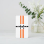 Professionele monogram Modern Mango Tango Stripes Visitekaartje (Staand voorkant)