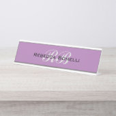 Professionele Monogram Naam Initialen Duidelijk St Bureau Naambordje (Voorkant)