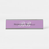 Professionele Monogram Naam Initialen Duidelijk St Bureau Naambordje (Voorkant)