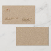 Professionele monogram Premium Kraft Modern Luxury Visitekaartje (Voorkant / Achterkant)