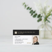 Professionele monogram Real Estate Agent Photo Bus Visitekaartje (Staand voorkant)