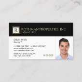 Professionele monogram Real Estate Agent Photo Bus Visitekaartje (Voorkant)