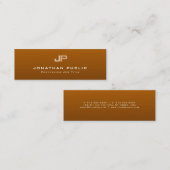 Professionele Monogram Schone Plain Elegant Modern Mini Visitekaartje (Voorkant / Achterkant)