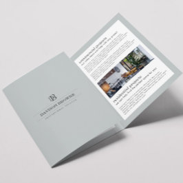 Professionele Monogram Slate Brochure Drieluik Kaart