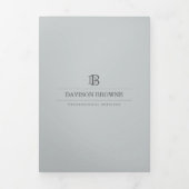 Professionele Monogram Slate Brochure Drieluik Kaart (Cover)