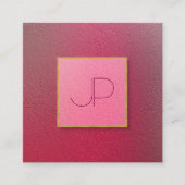 Professionele Monogram Structured Look Vierkante Visitekaartje (Voorkant)