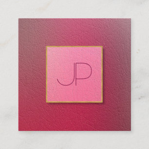 Professionele Monogram Structured Look Vierkante Visitekaartje
