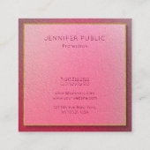 Professionele Monogram Structured Look Vierkante Visitekaartje (Achterkant)