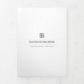Professionele Monogram Witte Brochure Drieluik Kaart (Cover)