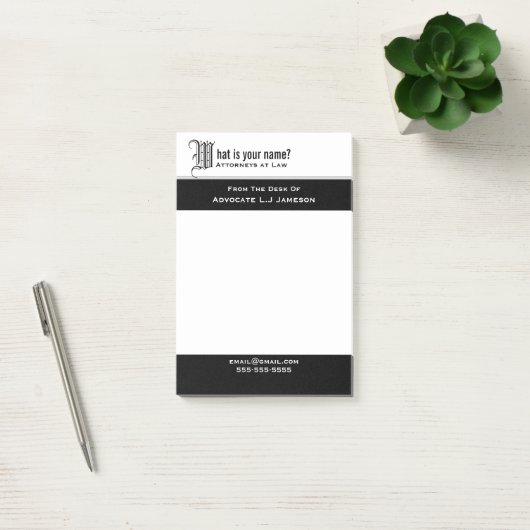 Professionele, monogrammaticale, juridische zaken  post-it® notes (Kantoor)