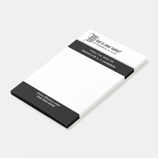 Professionele, monogrammaticale, juridische zaken  post-it® notes (Schuin)