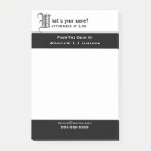 Professionele, monogrammaticale, juridische zaken  post-it® notes (Voorkant)