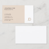 Professionele Monogrammed Moderne Eenvoudige Sjabl Visitekaartje (Voorkant / Achterkant)