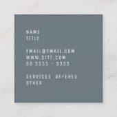 Professionele Monogrammed White Marble Vierkante Visitekaartje (Achterkant)