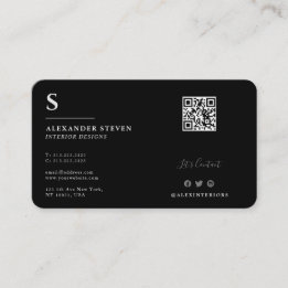 Professionele monogrammen Mini QR Black Visitekaartje