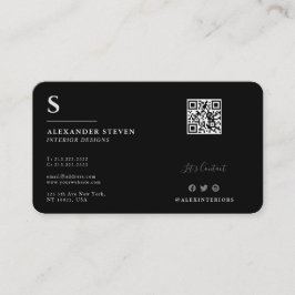 Professionele monogrammen Mini QR Black Visitekaartje