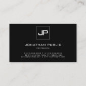 Professionele monogrammen, modern zwart en wit visitekaartje (Achterkant)