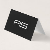 Professionele monogrammen QR-code zwart en wit Visitekaartje (Achterkant)