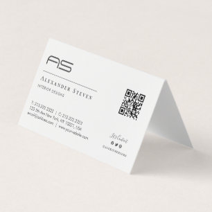 Professionele monogrammen QR-code zwart en wit Visitekaartje