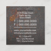 Professionele monteur vierkante visitekaartje (Achterkant)
