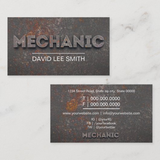 Professionele monteur visitekaartje (Voorkant / Achterkant)