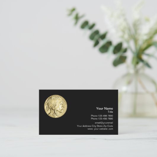 Professionele muntenverzamelaar visitekaartje (Staand voorkant)