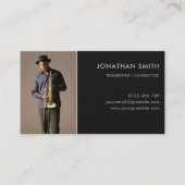 Professionele Muzikant Custom Foto Modern Zwart Visitekaartje (Voorkant)