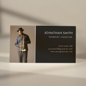 Professionele Muzikant Custom Foto Modern Zwart Visitekaartje