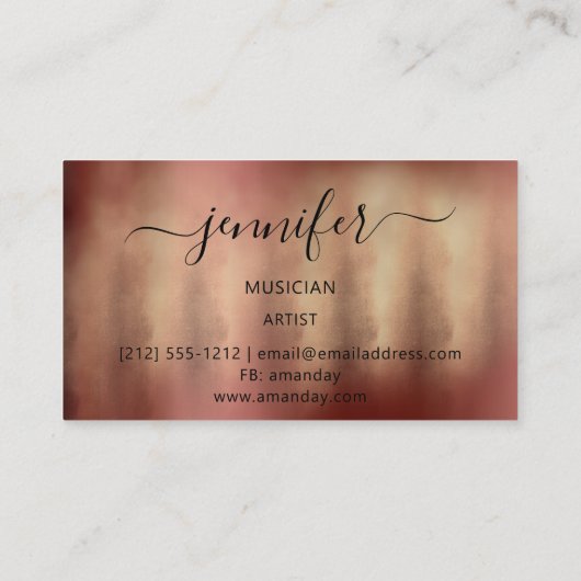 Professionele muzikant DJ Artistic Paint Gold Visitekaartje (Achterkant)