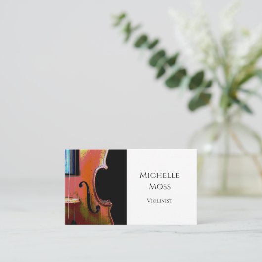 Professionele Muzikant Elegante Viool Musical Visitekaartje (Staand voorkant)