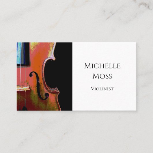 Professionele Muzikant Elegante Viool Musical Visitekaartje (Voorkant)