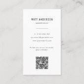 Professionele Muzikant Foto QR Code Black&White Visitekaartje (Achterkant)