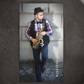 Professionele Muzikant Foto QR Code Marine Blauw Visitekaartje