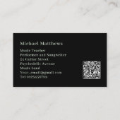 Professionele muzikant Guitar Custom QR Code Visitekaartje (Achterkant)