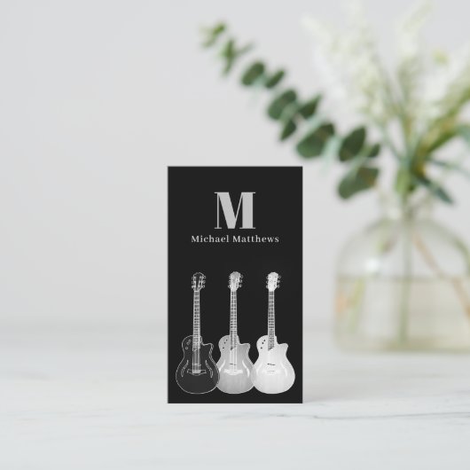 Professionele muzikant Guitar Music Teacher Visitekaartje (Staand voorkant)