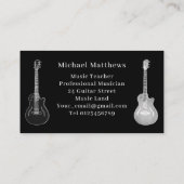 Professionele muzikant Guitar Music Teacher Visitekaartje (Achterkant)