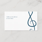 Professionele muzikant Treble Clef Modern Blauw Visitekaartje (Achterkant)