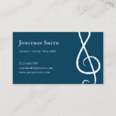 Professionele muzikant Treble Clef Modern Blauw Visitekaartje (Voorkant)