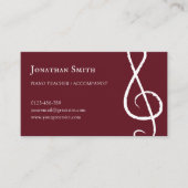 Professionele muzikant Treble Clef Modern Bourgond Visitekaartje (Voorkant)