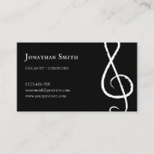 Professionele muzikant Treble Clef Modern Zwart Visitekaartje (Voorkant)