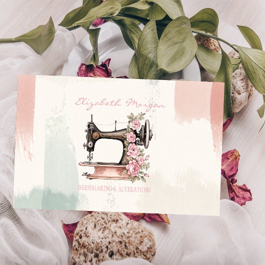 Professionele  naaimachine borstelstreek visitekaartje