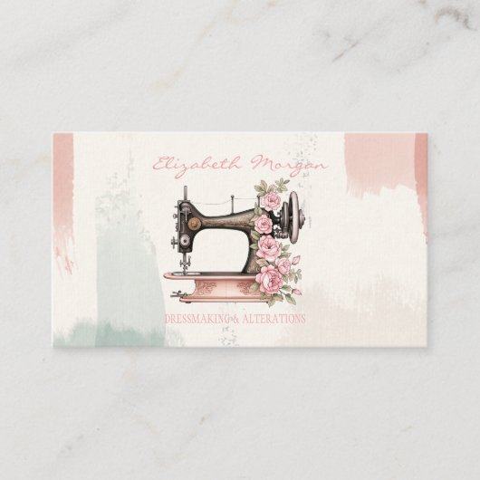Professionele naaimachine borstelstreek visitekaartje (Voorkant)